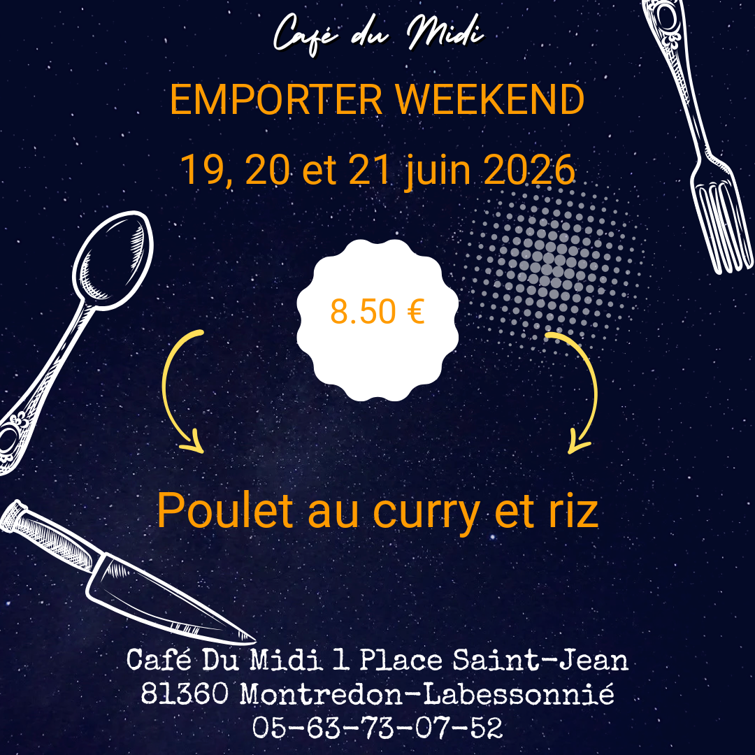 Plat à emporter 19, 20 et 21 juin 2026